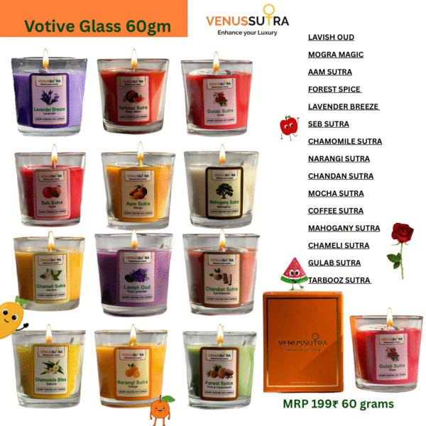 Venussutra Votive Glass Scented Soy Candle 60g