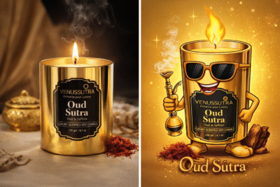 Here’s a polished, luxe website description you can use (or tweak) for Oud Sutra by Venus Sutra ✨Oud Sutra by Venus Sutra is the essence of timeless luxury, crafted for those who believe fragrance is more than a scent—it’s a ritual. Blending the deep, mystical richness of Oud with the warm, golden elegance of Saffron, Oud Sutra creates an atmosphere of indulgence, calm, and quiet opulence. Each candle is thoughtfully hand-poured to transform everyday spaces into sanctuaries of serenity and sophistication. As India’s most loved scented candle brand, Venus Sutra brings together premium ingredients, refined craftsmanship, and sensorial storytelling. Oud Sutra is designed to linger—soft yet powerful, exotic yet comforting—making every moment feel intimate and elevated. Light Oud Sutra. Let luxury unfold. Let fragrance become a feeling.